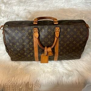 Authentic Louis Vuitton Keepal 50 With Luggage Tag And Poignet, Preowned
